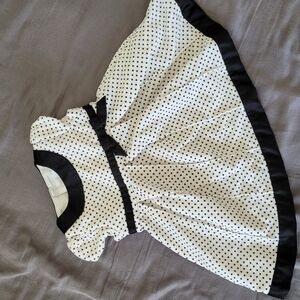 Elegant Black and White Polka Dot Kids Formal Dress